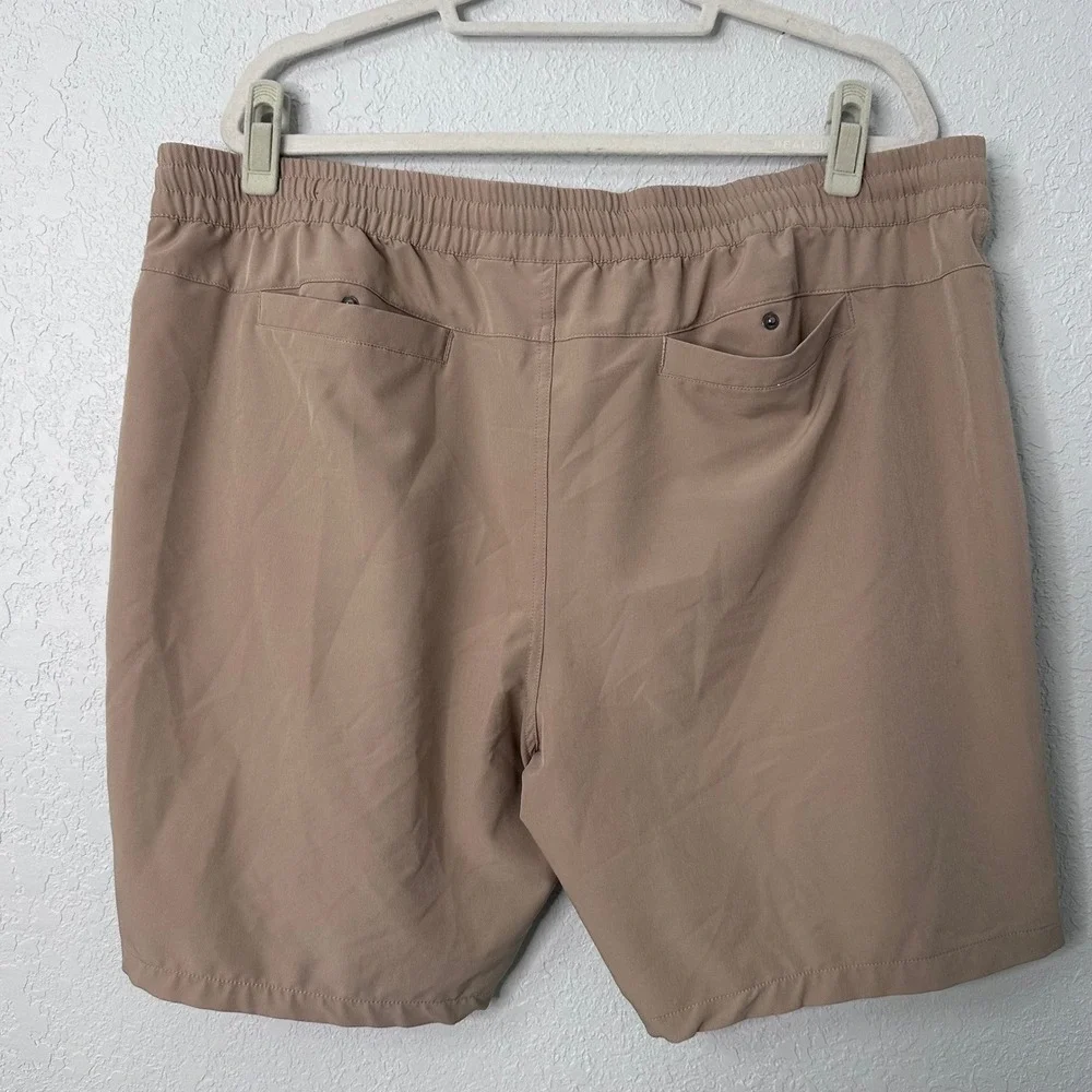 Reel Legends Performance Outfitters Mens XXL Tan Khaki Elastic Drawstring Shorts